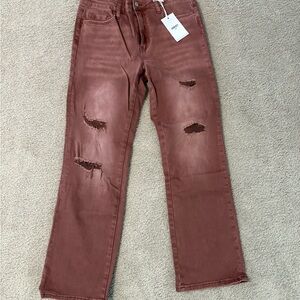NWT - Vervet Blue - Distressed Mauve Jeans